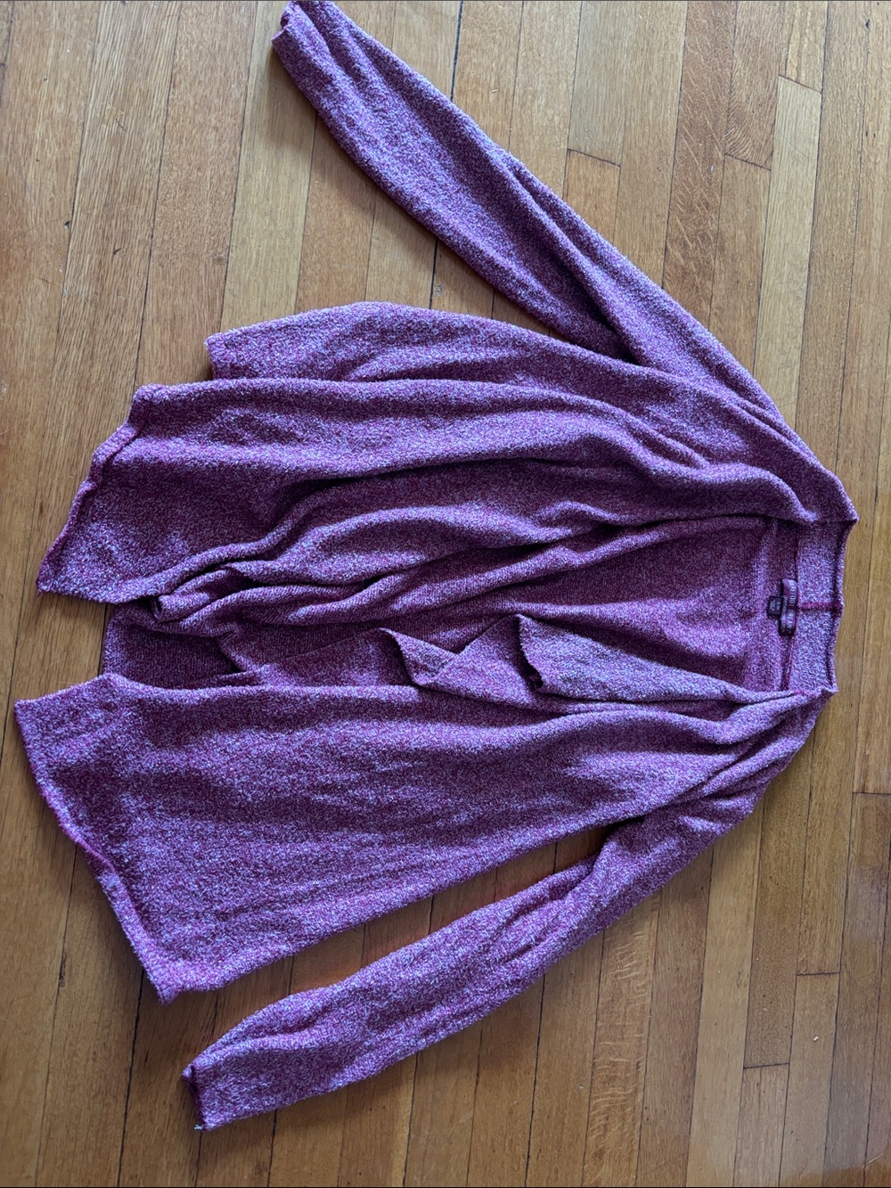 Barefoot Dreams Heathered Purple Open-Front Cardigan